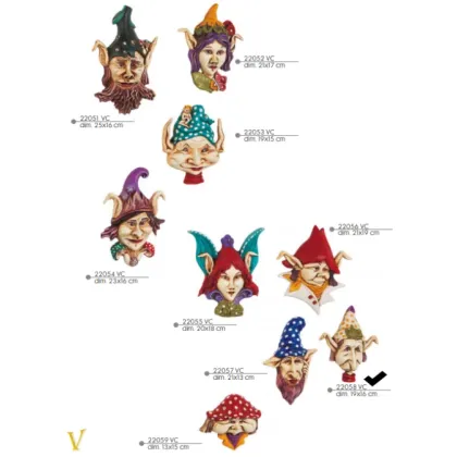 Picture Fairytale elf mask with a hat with orange dots - Valle d'oro Patchi