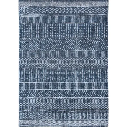 Zdjęcie Prestiżowy niebieski dywan we wzory - SCARAB BLUE 8676