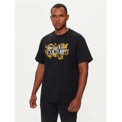 Zdjęcie Versace Jeans Couture T-Shirt 77GAHE05 CJ00E Czarny Regular Fit