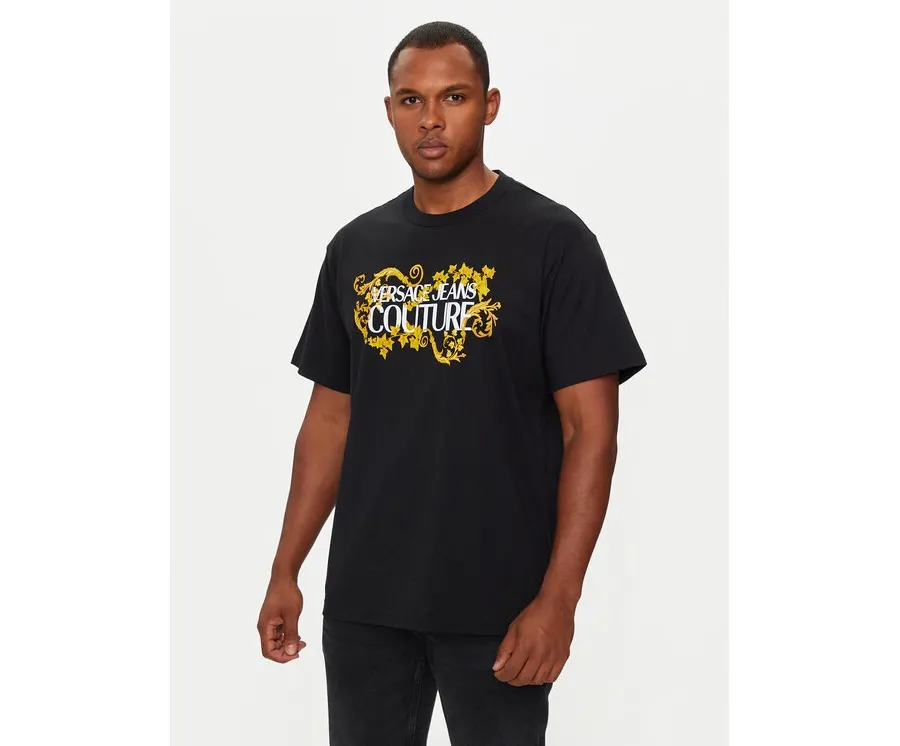 obrazek 1 Versace Jeans Couture T-Shirt 77GAHE05 CJ00E Czarny Regular Fit