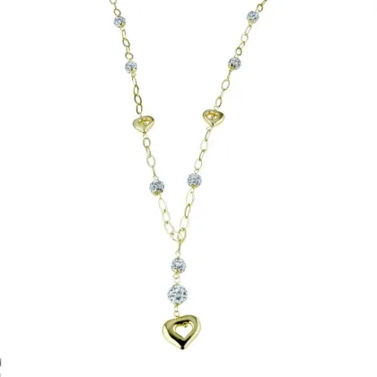 Zdjęcie Choker z kulami z żywicy i perforowanymi sercami cm.45