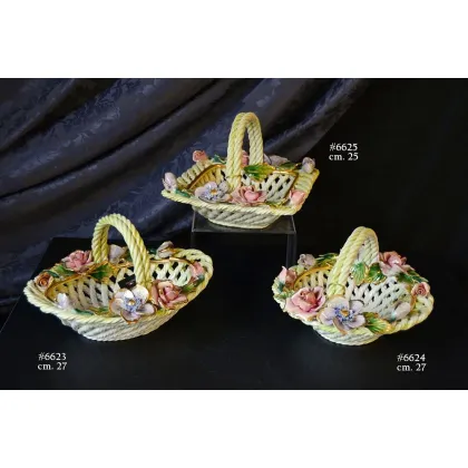 Picture Original decorative baskets with flowers for the table