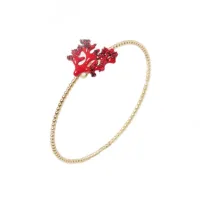 Picture Elite Italian bracelet 18K gold plated silver Red nail polish