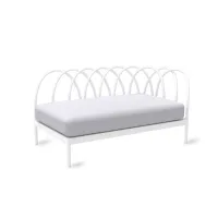 Picture White left corner module of the Les Arcs sofa without a cushion for the garden or terrace