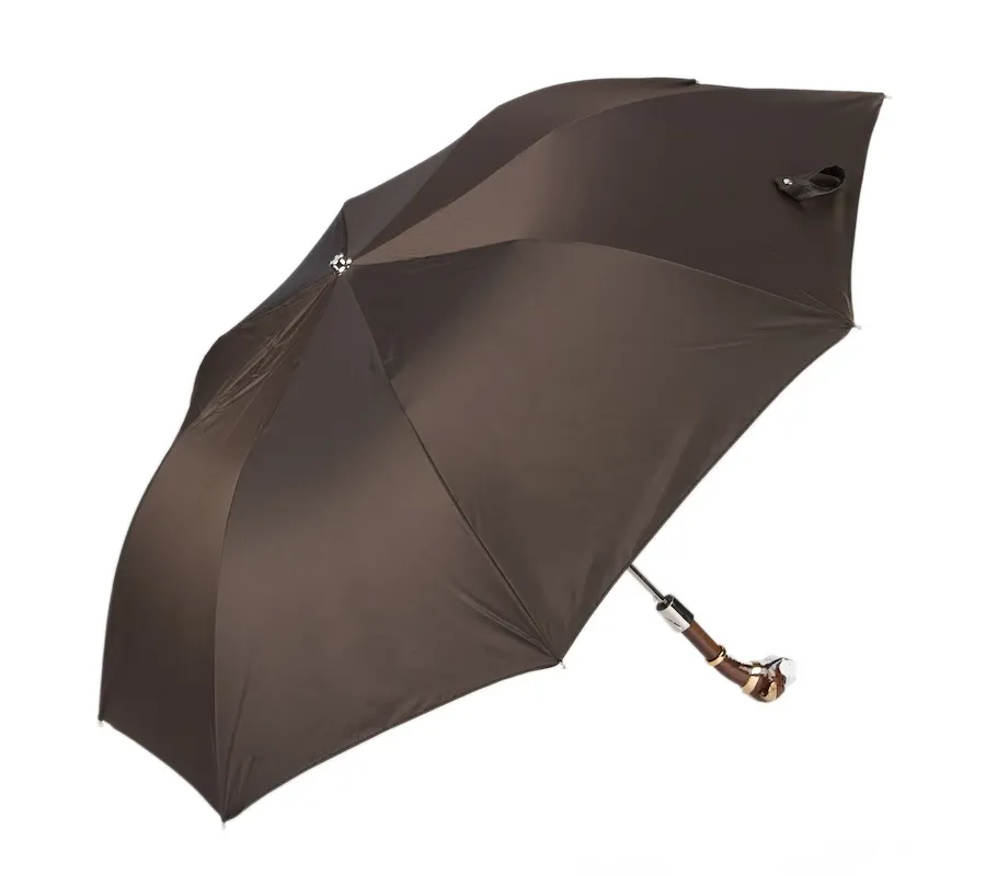 obrazek 7 Stylowy ciemnobrązowy parasol męski z rączką w kształcie głowy boksera - Pasotti