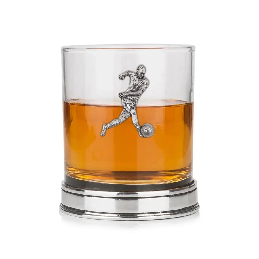 obrazek 1 Wyjątkowa szklanka do whisky z piłkarzem w kolorze miedzi – stylowy prezent dla fana piłki nożnej