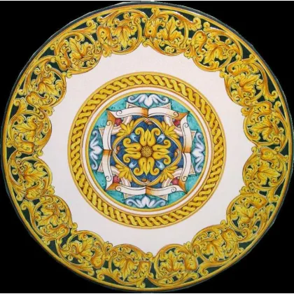 Zdjęcie Elegancki bogato zdobiony blat do ogrodu wykonany z lawy – Ceramiche Valchida