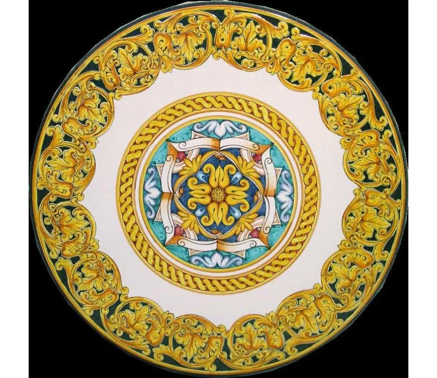 obrazek 1 Elegancki bogato zdobiony blat do ogrodu wykonany z lawy – Ceramiche Valchida