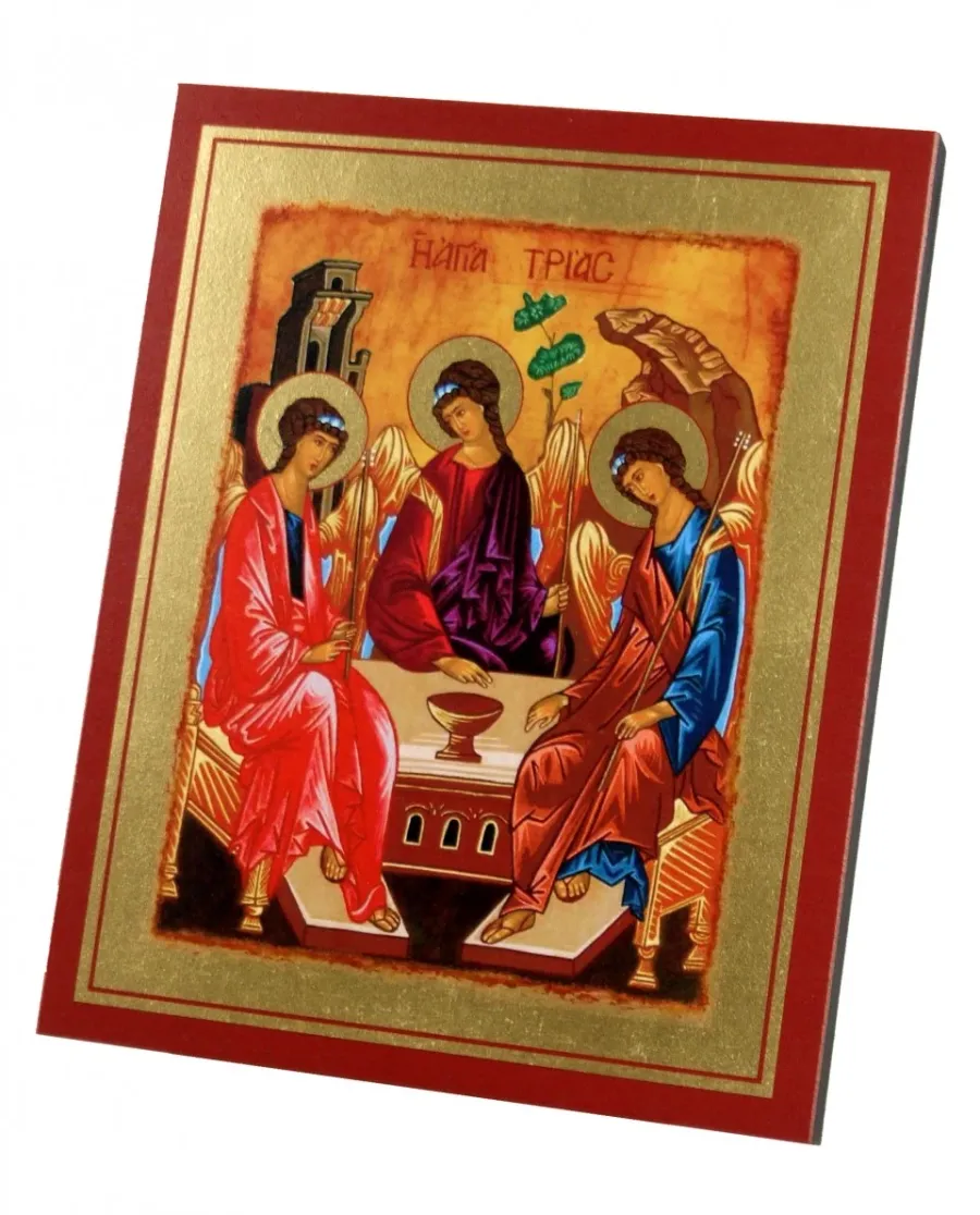 obrazek 2 Kosztowny Ikona Złocona Trójca Święta (Trójca Rublowa) 25x31 cm