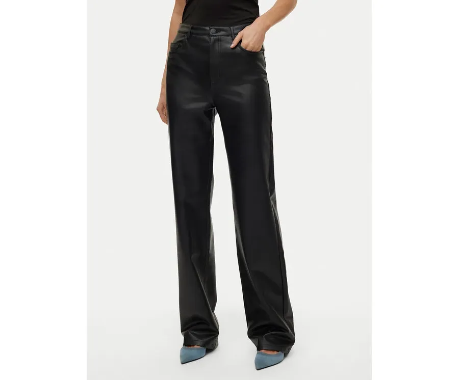 obrazek 1 Vero Moda Spodnie z imitacji skóry Tessa 10310878 Czarny Wide Leg