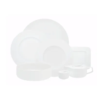 Zdjęcie Duży komplet zastawy obiadowej z porcelany Silkroad White - Vista Alegre