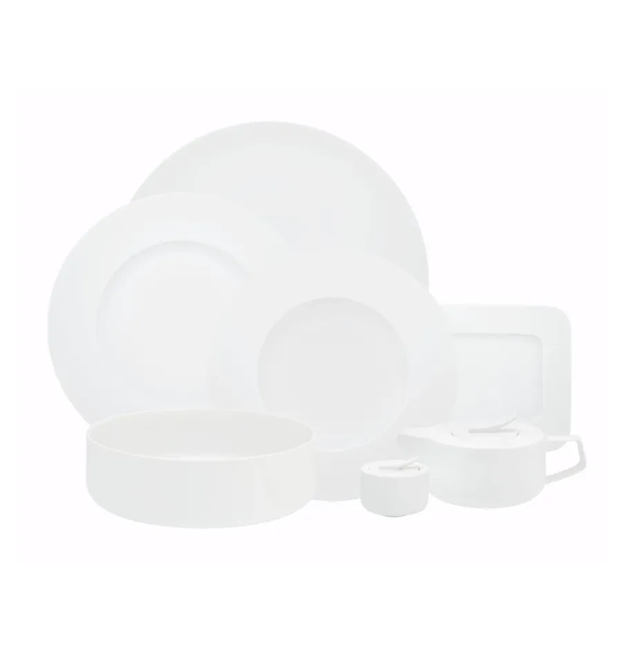 picture 1 A large set of porcelain dinnerware from the Silkroad White collection  - Vista Alegre