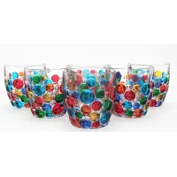 Zdjęcie Włoski komplet 6 szklanek dekoracyjnych Bubbly