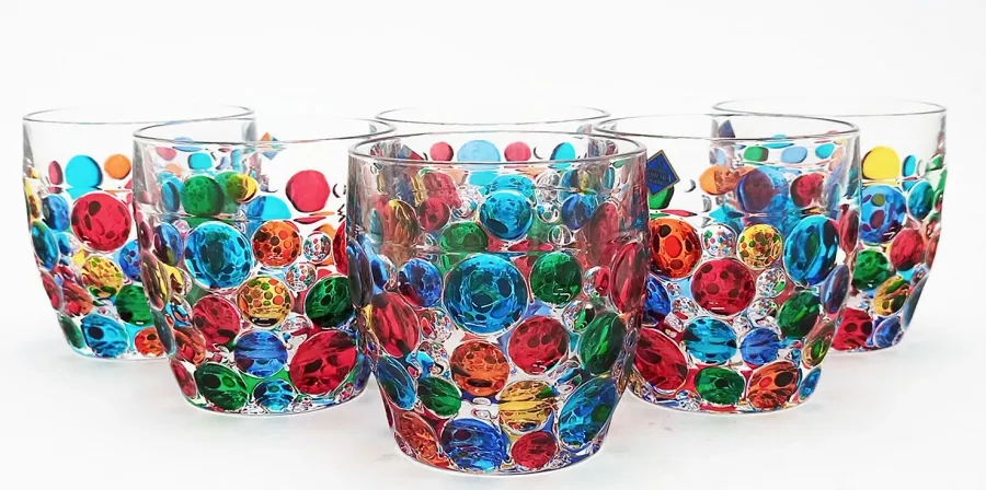 obrazek 1 Włoski komplet 6 szklanek dekoracyjnych Bubbly