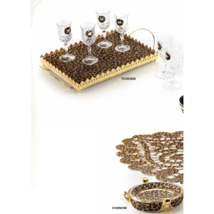 Zdjęcie Cętkowany zestaw do akoholu z tacą Ceramiche Stella