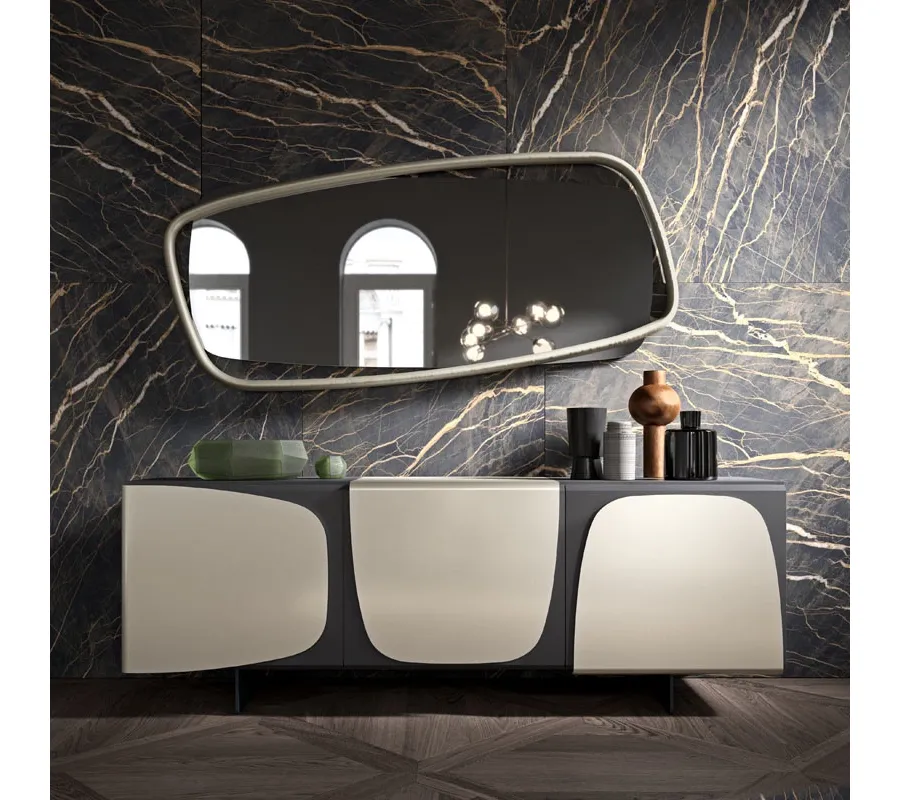 obrazek 6 Designerskie lustro do jadalni lub salonu z drewnianą ramą