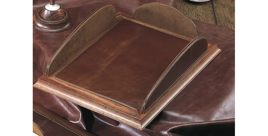 picture 1 Leather Letter Tray Woodessen