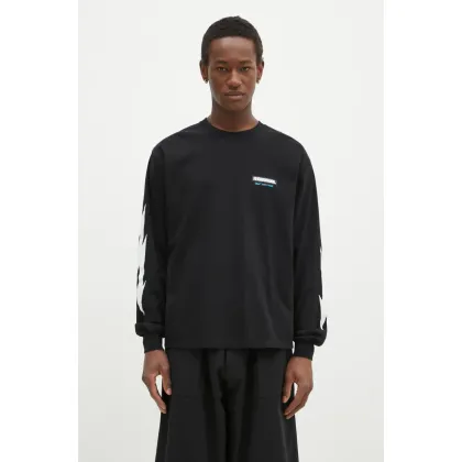 Zdjęcie NEIGHBORHOOD longsleeve bawełniany kolor czarny z nadrukiem 242PCNH.LT16