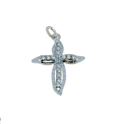 Zdjęcie Genialny krzyż z cyrkoniami dla kobiet 22x18mm