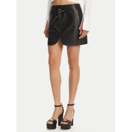 Zdjęcie Versace Jeans Couture Spódnica skórzana 78HAEP02 Czarny Regular Fit