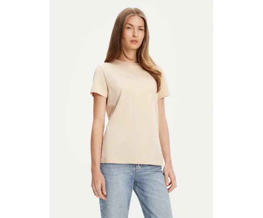 obrazek 1 Guess T-Shirt V3BI11 J1314 Beżowy Regular Fit