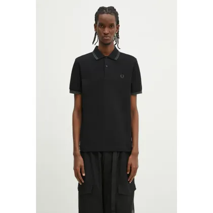 Zdjęcie Fred Perry polo bawełniane męski kolor czarny gładki M3600.Y43