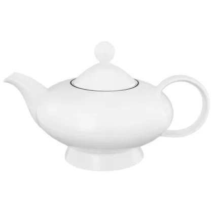 Picture Beautiful porcelain tea kettle with black rim - Seltmann Weiden