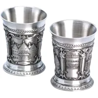 Zdjęcie Oryginalny komplet 2 kieliszków do wódki z pewteru