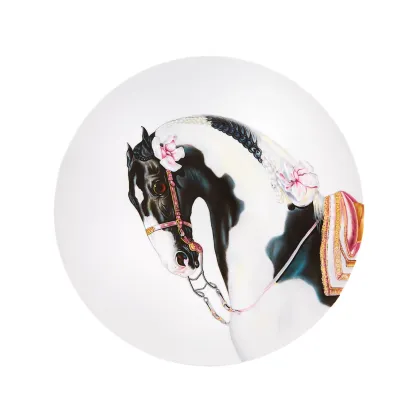 Picture Painted plate 33 cm made of porcelain with a horse motif - Vista Alegre