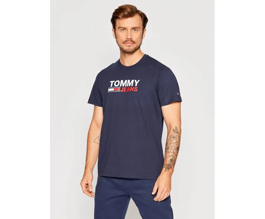 obrazek 1 Tommy Jeans T-Shirt Corp Logo DM0DM15379 Granatowy Regular Fit