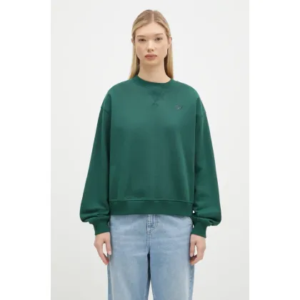 Zdjęcie New Balance bluza bawełniana Athletics French Terry Crew damska kolor zielony gładka WT41500NWG