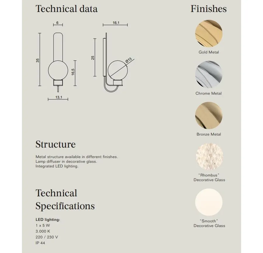 obrazek 4 Piękna lampa ścienna Ducale Sphera Up do wyjątkowych wnętrz