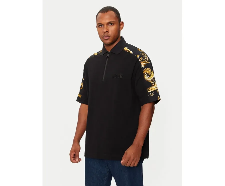 obrazek 1 Versace Jeans Couture Polo 77GAG631 Czarny Relaxed Fit