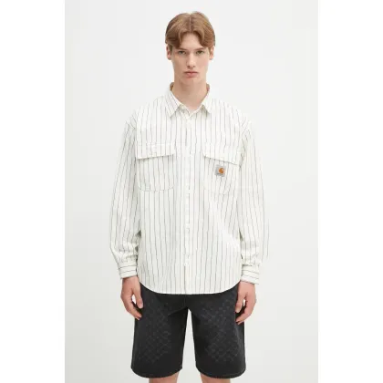 Zdjęcie Carhartt WIP kurtka koszulowa bawełniana Hendry Shirt Jac kolor beżowy przejściowa I034827.2RM02