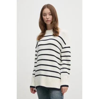 Zdjęcie Barbour sweter z domieszką wełny damski kolor beżowy LKN1580