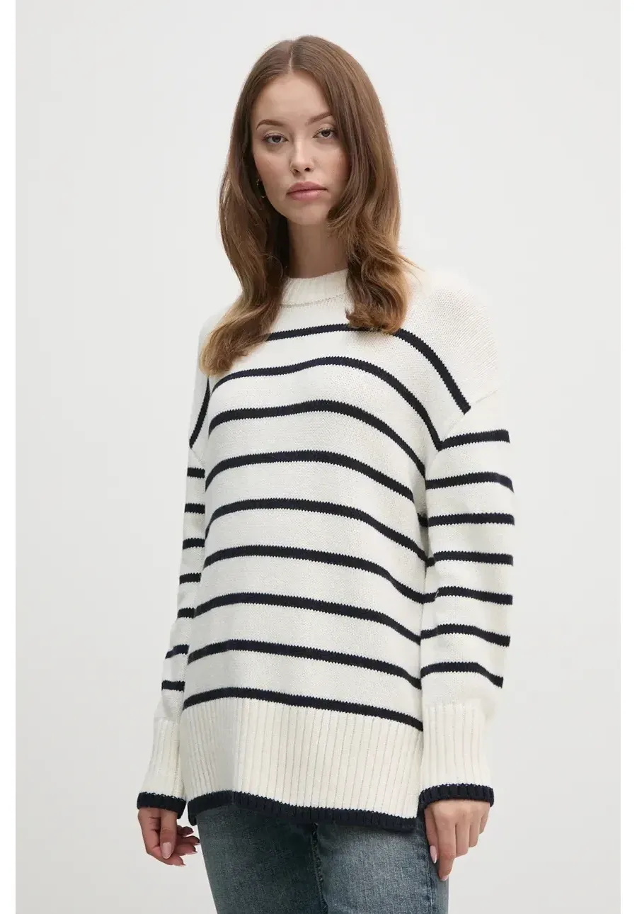 obrazek 1 Barbour sweter z domieszką wełny damski kolor beżowy  LKN1580