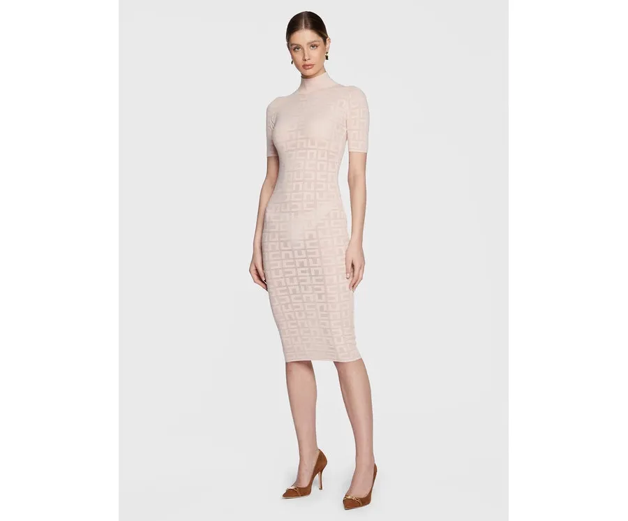 obrazek 1 Elisabetta Franchi Sukienka dzianinowa AM-75B-31E2-V320 Różowy Slim Fit