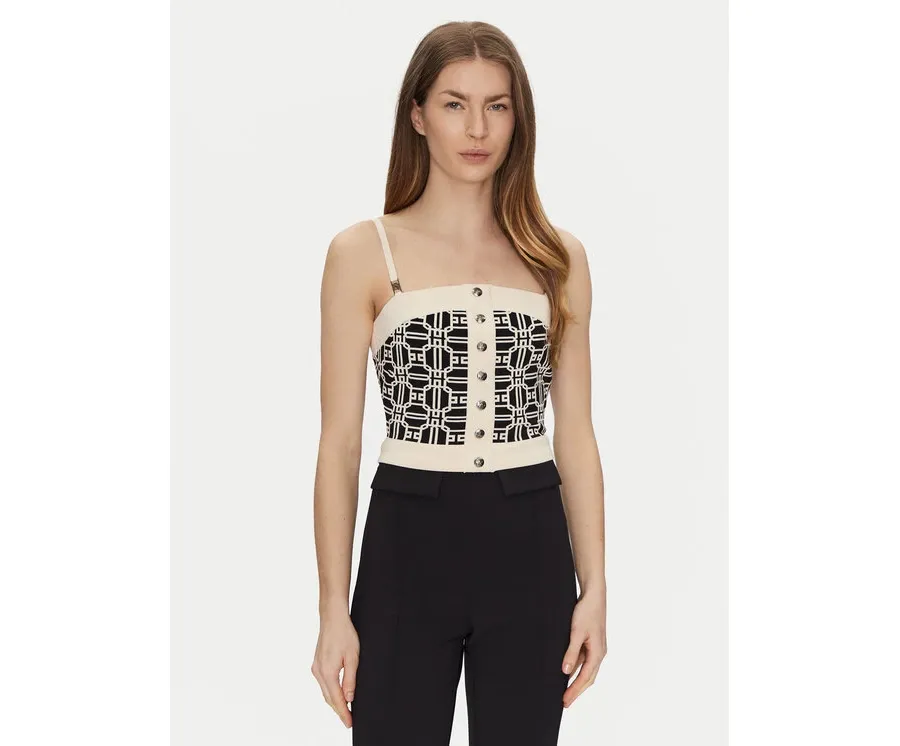 obrazek 1 Elisabetta Franchi Top TK-33B-47E2-V280 Kolorowy Regular Fit