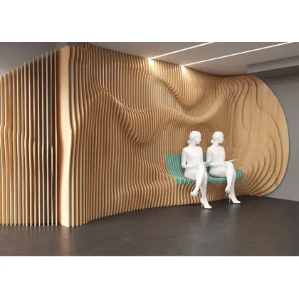 Zdjęcie Ekskluzywne panele ścienne z wbudowana ławą ze sklejki