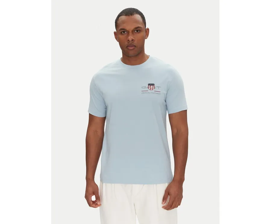 obrazek 1 Gant T-Shirt Archive Shield 2067004 Błękitny Regular Fit