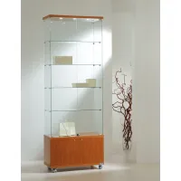 Picture Stylish showcase on wheels with halogen lighting