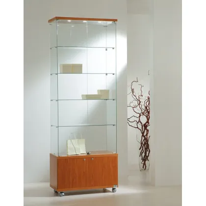 Picture Stylish showcase on wheels with halogen lighting