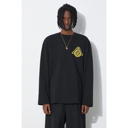 Zdjęcie AMBUSH longsleeve bawełniany Amb Scholarship kolor czarny z nadrukiem BMAB002S24JER