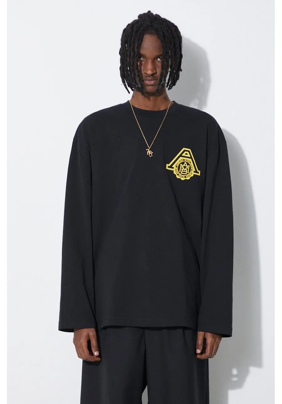 obrazek 1 AMBUSH longsleeve bawełniany Amb Scholarship kolor czarny z nadrukiem BMAB002S24JER