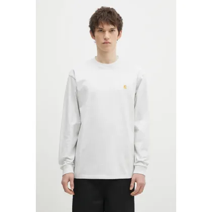 Zdjęcie Carhartt WIP longsleeve bawełniany kolor szary melanżowy