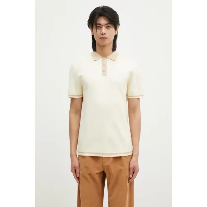 Zdjęcie Filling Pieces polo bawełniane Knit Polo kolor beżowy gładki 80713666003