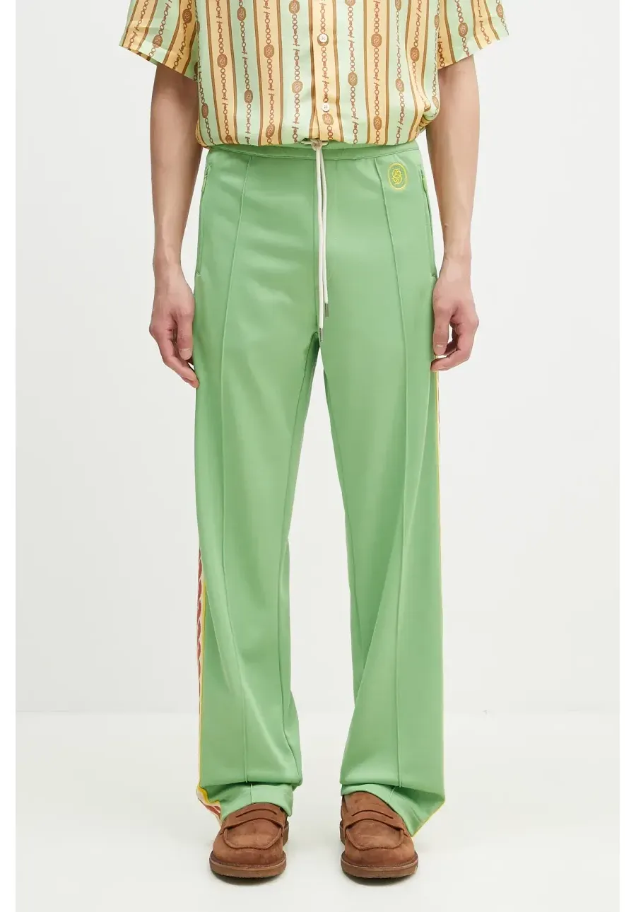 obrazek 1 Drôle de Monsieur spodnie dresowe Le Track Pants Tresse męskie kolor zielony z aplikacją G-SP007-PL135-AV