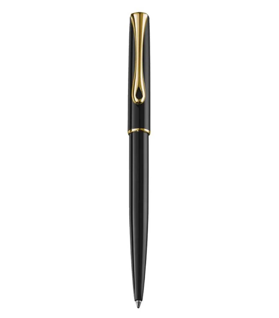 obrazek 1 Designerski długopis metalowy z pozłacanymi okuciami