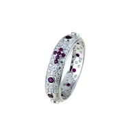 Picture A unique rosary ring with white and red stones
