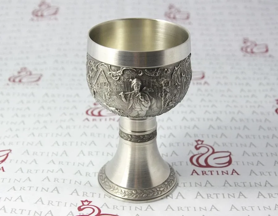 obrazek 4 Cynowy kielich do wina Jeleń 125 ml